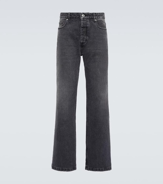 Mid-rise straight jeans