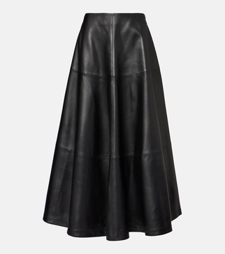 Varda leather midi skirt