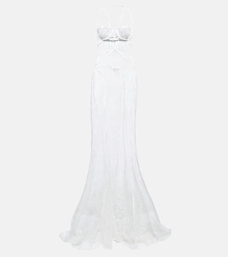 Bridal halterneck lace gown