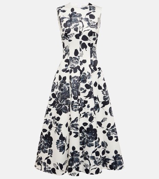 Mara floral twill midi dress