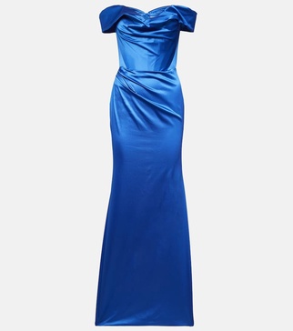 Draped satin gown