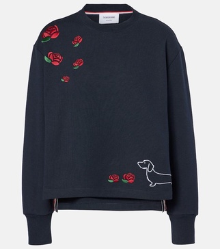 Embroidered cotton jersey sweatshirt