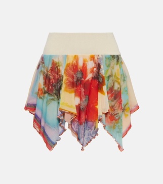 Floral draped miniskirt