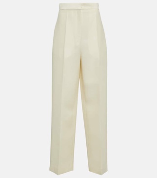 Gordon high-rise wool and silk pants