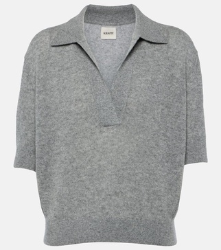 Shrunken Jo cashmere-blend polo sweater