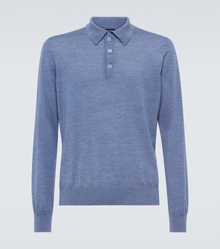 Virgin wool polo sweater