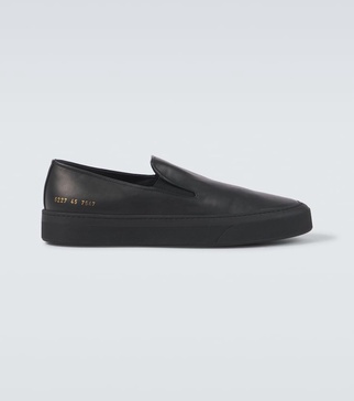 Leather slip-on sneakers