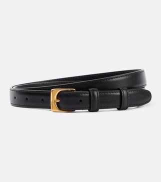 Slim leather belt