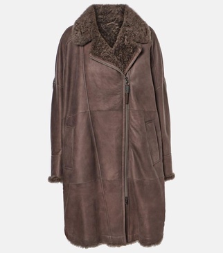 Shearling-lined leather coat