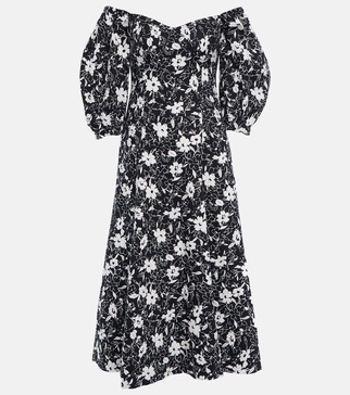 Polo Ralph Lauren Floral-Printed Sweetheart Neck Midi Dress