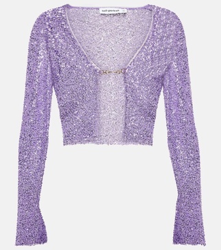 Sequined cropped cardigan