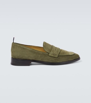 Suede penny loafers