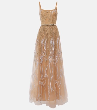 Arboreal embroidered gown