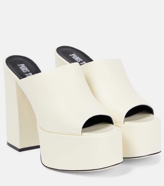 Sasha leather platform mules