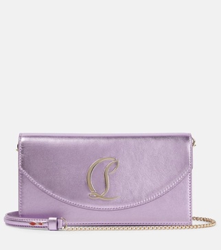 Loubi54 Small logo leather clutch