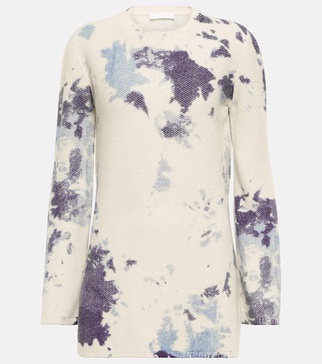 Tie-dye cashmere minidress