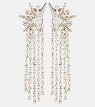 Crystal-embellished drop earrings