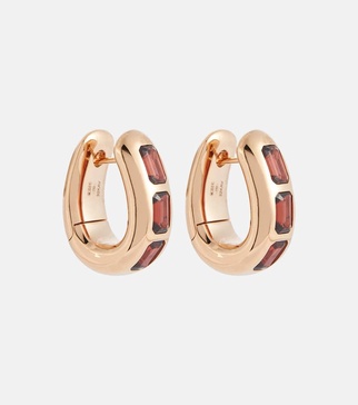 Iconica 18kt rose gold earrings with pyrope garnets