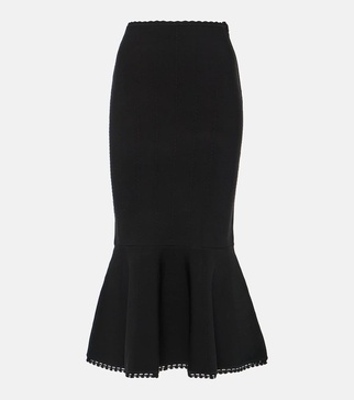 VB Body scallop-trim flared skirt