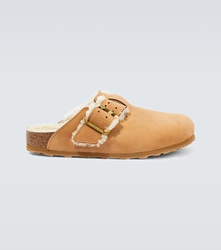 Boston nubuck and shearling clogs