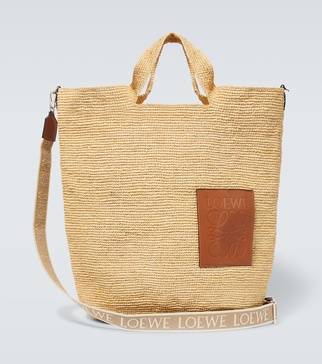 Paula's Ibiza Slit Large raffia tote bag