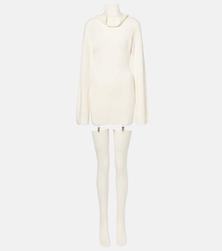 Cursa cashmere sweater dress and socks