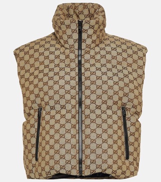 Beige GG Canvas Padded Gilet