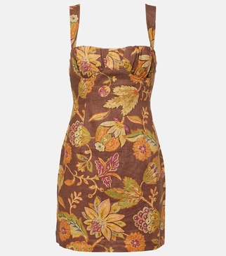 Floral linen minidress