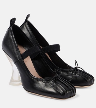 Ballerina leather pumps