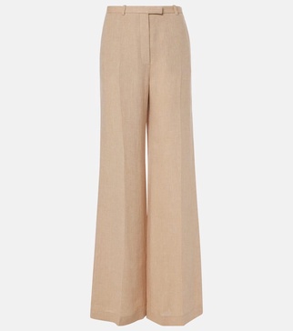 Emmit linen crêpe flared pants