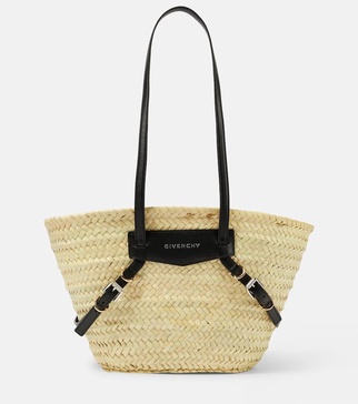 Voyou Small raffia basket bag