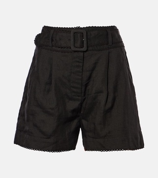 Hobbes high-rise ramie shorts