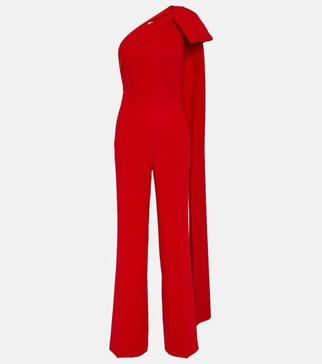 Bow-detail asymmetric cady jumpsuit