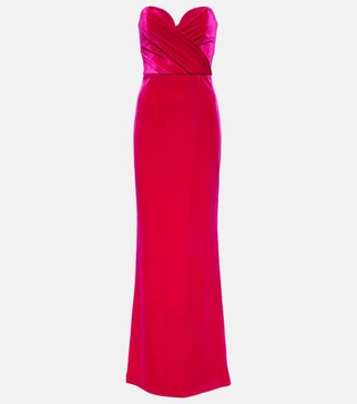 Bernadette strapless velvet gown