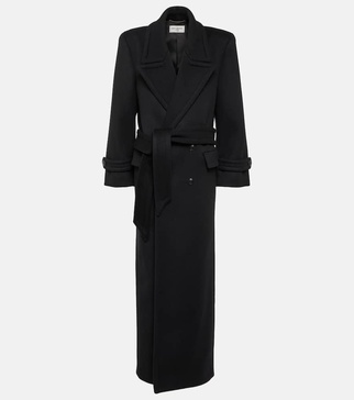 Double-breasted wool coat