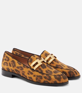 Brandi leopard-print leather loafers