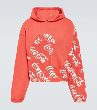 Printed cotton hoodie