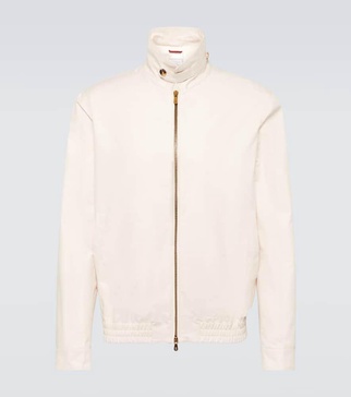 Cotton-blend gabardine blouson jacket