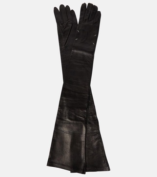 Long leather gloves