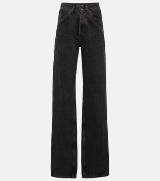 Mid-rise wide-leg jeans