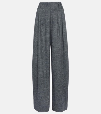 Tyr high-rise wool-blend wide-leg pants