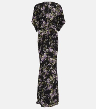 Obie floral georgette gown