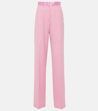 High-rise satin straight pants