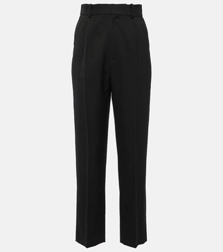 High-rise wool-blend straight pants