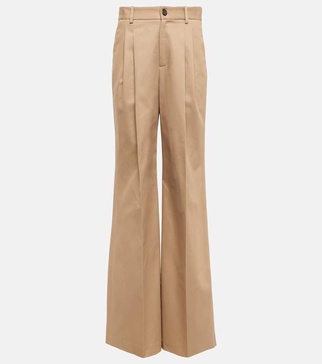 Flavie high-rise wide cotton pants