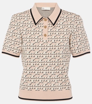 Logo jacquard polo shirt