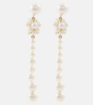 Colonna Perle 14kt gold drop earrings with pearls