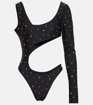 Embellished cutout swimsuit