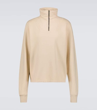 Cotton jersey half-zip sweatshirt