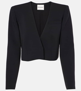 Cropped silk and wool jacket